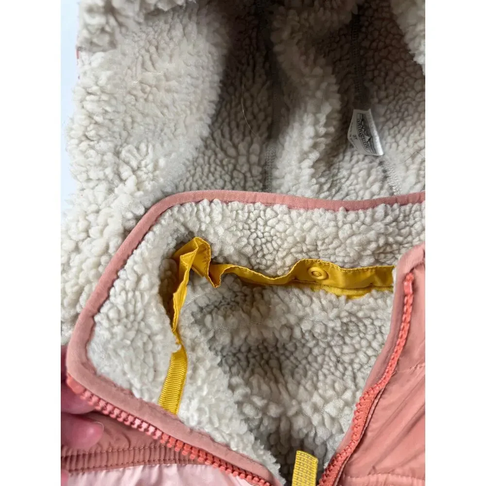 Patagonia Baby Reversible Tribbles Hoody Sherpa Fleece Jacket Pink size 3